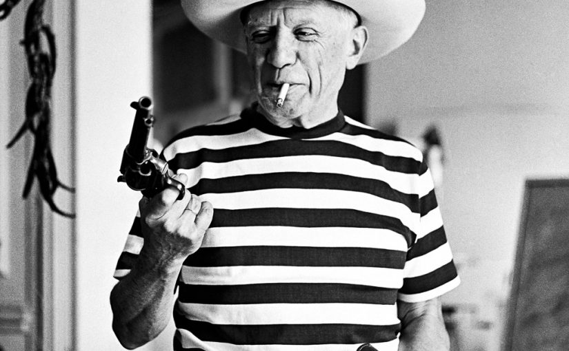 Picasso with the revolver and hat of Gary Cooper, 1959 Canson fine art print, mounted, printed 2013 110x139cm Edition: No 5/7 Also available: Edition of 10, 75x92cm