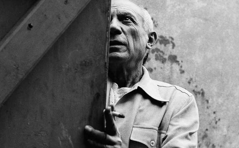 Picasso at the door of his sculpture atelier, Le Fournas, Vallauris 1953 Silver gelatin print 40x50cm