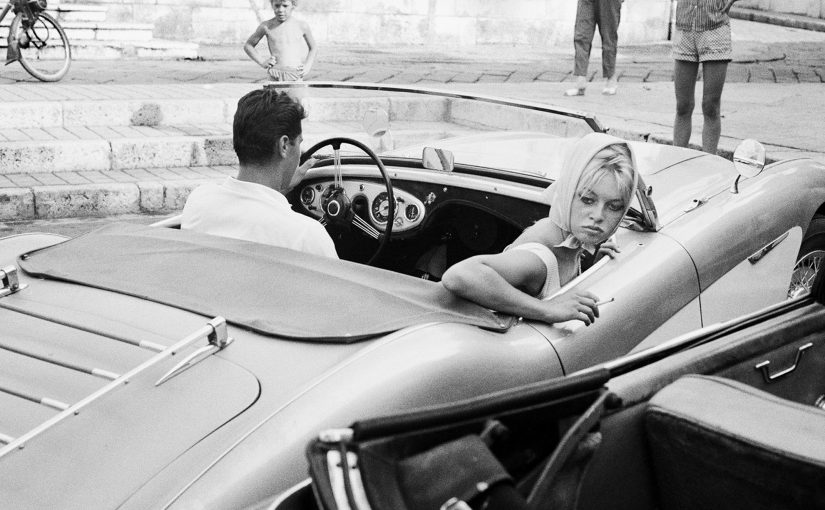 Brigitte Bardot and Sacha Distel going to assist the wedding of jazz musician Moustache, Antibes 1958 40x50cm Also available: 82x113cm, Edition: No 1/5