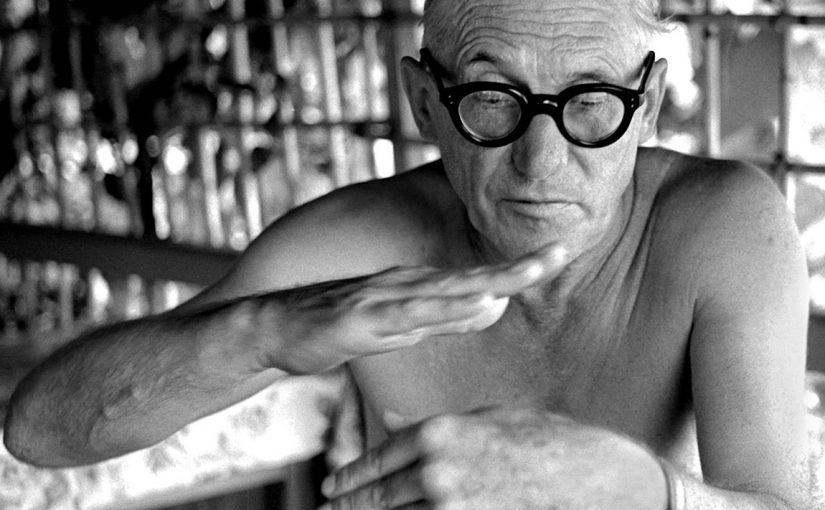 Le Corbusier at his holiday hut, Roquebrune Cap Martin 1953 Hahnemuhle baryta fine art print 118x114cm Edition: No 1/3