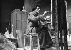 Alberto Giacometti at work in his atelier (II), Paris c. 1950, Canson fine art print 60x60cm, Edition of 10